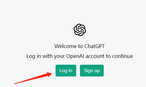 使用使用ChatGPT账号的完整教程，选择log in按钮